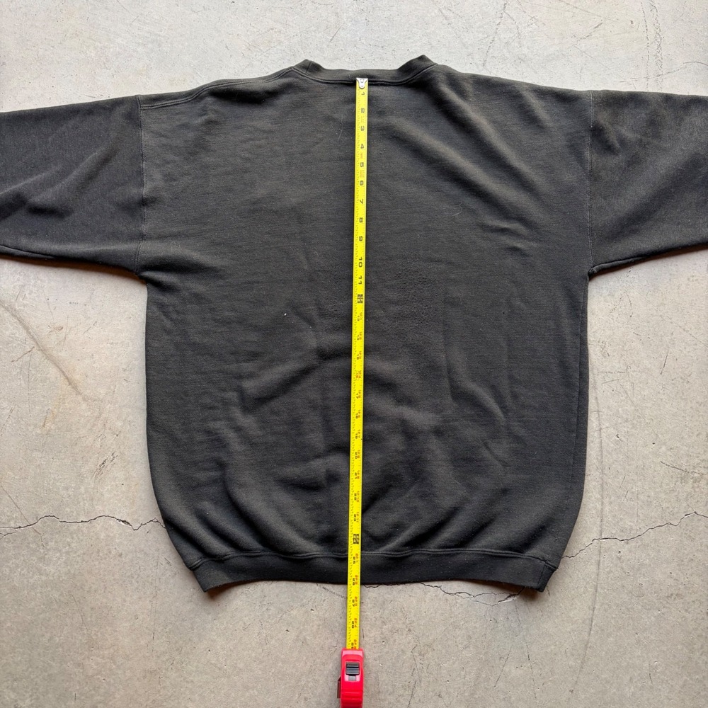 Vintage 90s Stussy Oval Logo Sweatshirt Mens Large Faded Black Distressed Crew - Picture 7 of 8